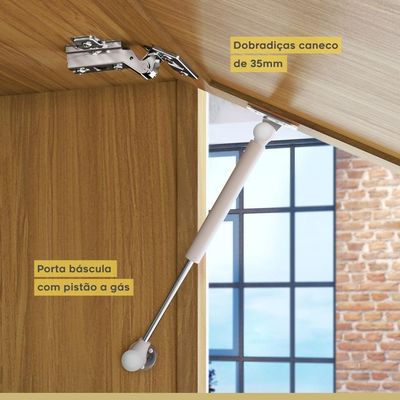 Cozinha Modulada 5 Peças E 5 Gavetas 100% Mdf Marquesa Nature/verde Nesher Nature/verde