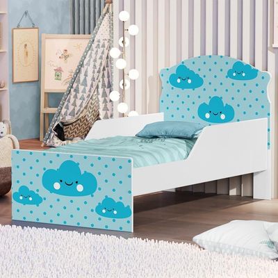 Mini Cama Nuvens Meninos Com Colchão