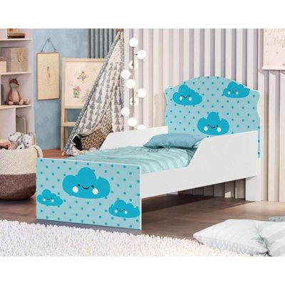 Mini Cama Nuvens Meninos Com Colchão