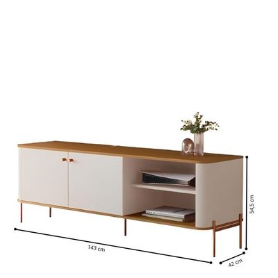 Rack Para 58 Polegadas Olaf Off White Nature Bronze