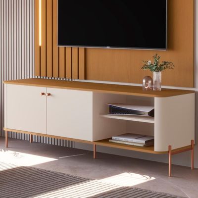 Rack Para 58 Polegadas Olaf Off White Nature Bronze