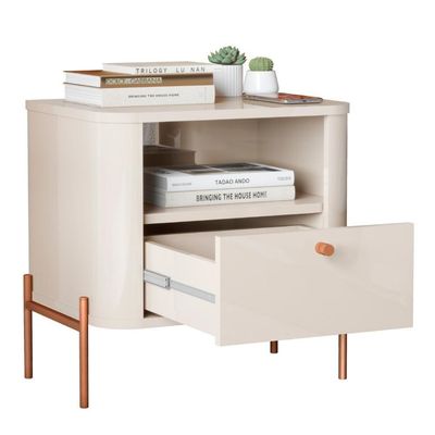 Mesa De Cabeceira Sweet Dreams Off White Bronze