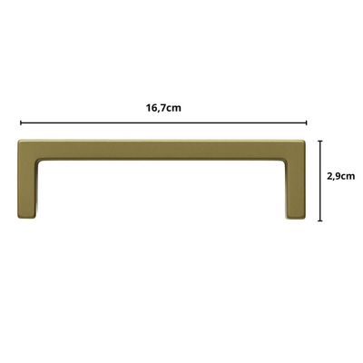 Kit 15 Puxadores para Móveis Alça Bronze Fosco Zamac 160mm Armários Gavetas Piauí Torralba