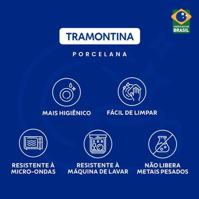 Kit 24 Pratos de Pão Porcelana 16cm Tramontina Sophia Brancos Cupê Restaurantes Cafeterias