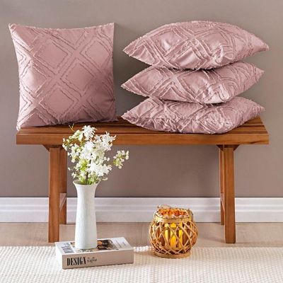 Capas De Almofadas Aveline 45cm X 45cm 04 Peças - com estilo na cor Rosê