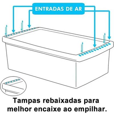 12 Caixas Organizadoras de Calçados 35 ao 38 Empilhável 4,2L Ordene Multiuso
