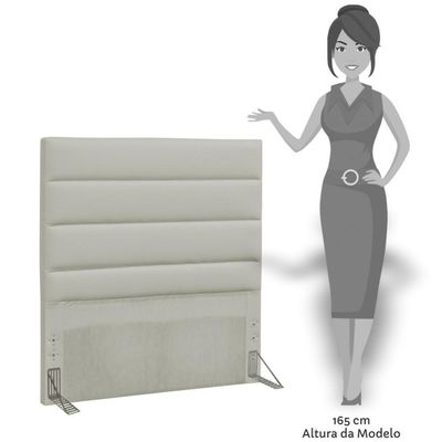 Cabeceira Solteiro 90cm Greta Sintético Bege - Mpozenato
