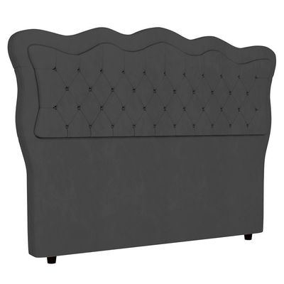 Cabeceira Casal King Cama 195cm Oregon I02 Veludo Chumbo - Mpozenato