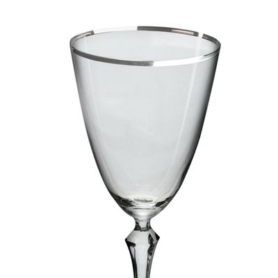 Jogo de taças para água Bohemia Elizabeth em cristal 350ml 6 peças prata rim