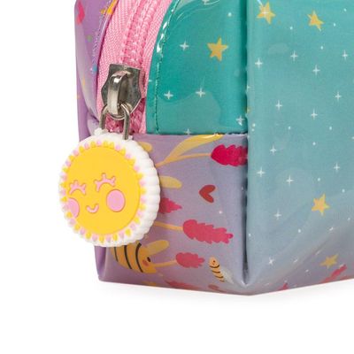 Estojo Escolar Feminino Unicórnio Rainbow Azul e Roxo U / Azul