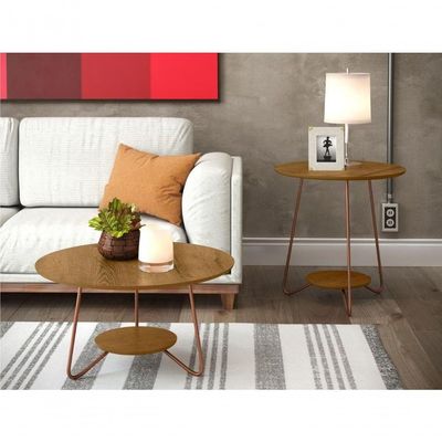 Jogo De Mesa Centro E Lateral Home Freijo