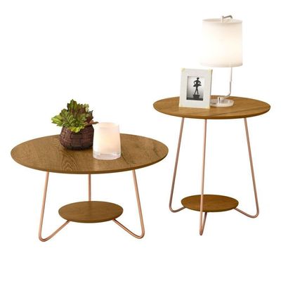 Jogo De Mesa Centro E Lateral Home Freijo