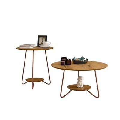 Jogo De Mesa Centro E Lateral Home Freijo