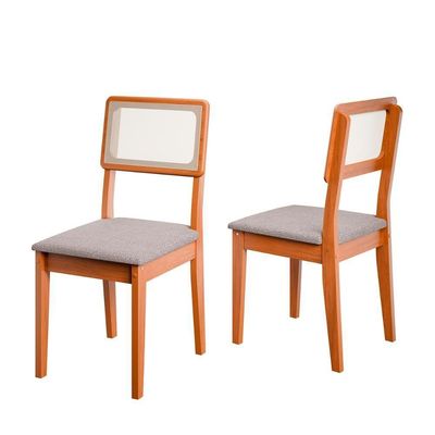 Conjunto De 4 Cadeiras De Jantar Santiago Em Tecido Boucle Cinamomo/nevoa Boucle Cinamomo/nevoa Boucle