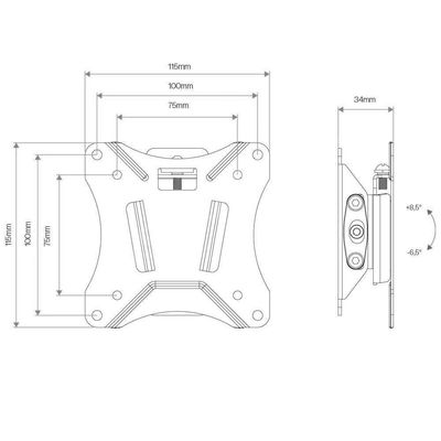 Suporte Para Monitor Inclinável De Parede 15 A 34 Ctm100