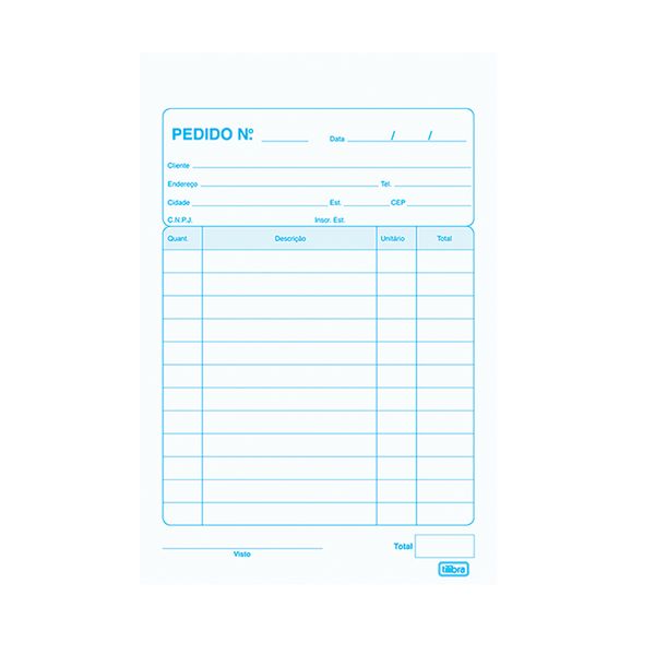 Talão de Pedido Tilibra 1 Via Pequeno com 50 Folhas 106x160mm Talão de Pedido Tilibra 1 Via Pequeno com 50 Folhas 106x160mm