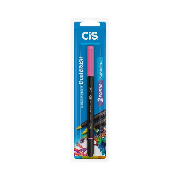 Marcador Artístico Cis Dual Brush Fine Aquarelável Rosa Neon 0.8mm