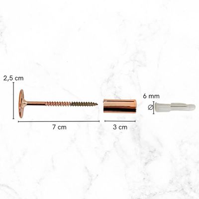 Kit 3 Pinos Ganchos de Parede Metal 3cm Rose Duler Pendurador Espelho Bolsas Casacos