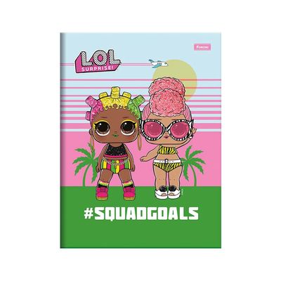 Caderno Foroni Brochura Capa Dura 1/4 LOL 96 Folhas Capas Diversas - Item Sortido