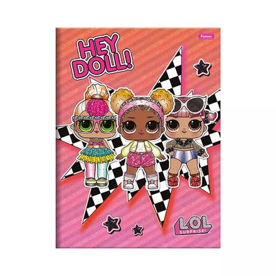 Caderno Foroni Brochura Capa Dura 1/4 LOL 96 Folhas Capas Diversas - Item Sortido