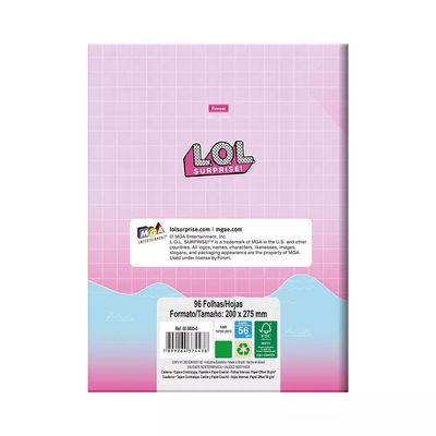Caderno Foroni Brochura Capa Dura 1/4 LOL 96 Folhas Capas Diversas - Item Sortido