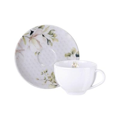 Jogo 12 Xícaras e Pires Porcelana 250ml Magnólia Tramontina Branco Chá Café