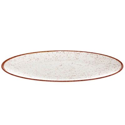 Kit 24 Pratos Rasos Tramontina Rústico Marrom Porcelana 28cm Eventos Restaurante
