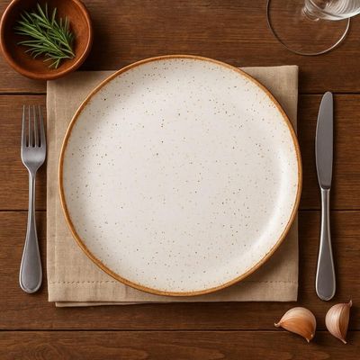 Kit 24 Pratos Rasos Tramontina Rústico Marrom Porcelana 28cm Eventos Restaurante