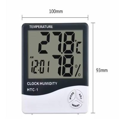 Termômetro Digital Relógio Medidor Temperatura Umidade Termo Higrometro Despertador