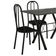 Conjunto de Mesa Miame 110 cm com 4 Cadeiras Madri Preto e Preto Liso