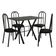 Conjunto de Mesa Miame 110 cm com 4 Cadeiras Madri Preto e Preto Liso