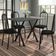 Conjunto de Mesa Miame 110 cm com 4 Cadeiras Madri Preto e Preto Liso