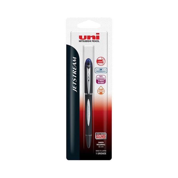 Caneta Esferográfica Roller Uniball Jetstream Azul 1.0mm