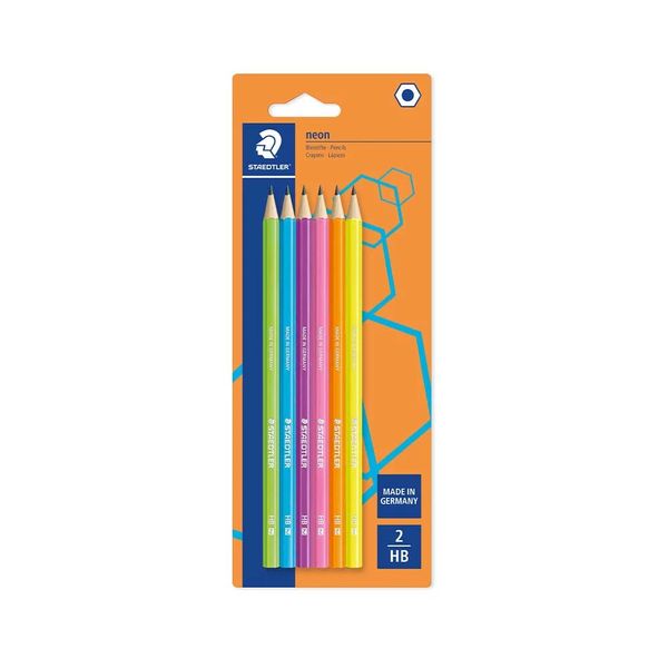 Lápis Grafite Staedtler HB Redondo Wopex Neon Colors com 06 Unidades