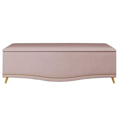 Calçadeira Baú King 195cm Imperial J02 Suede Rosê