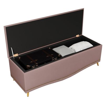 Calçadeira Baú King 195cm Imperial J02 Suede Rosê