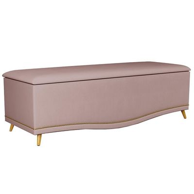 Calçadeira Baú King 195cm Imperial J02 Suede Rosê
