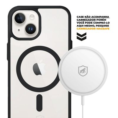 Kit Capa Magsafe Preta e Pelicula Dual Glass Preta para iPhone 13 Mini - Gshield