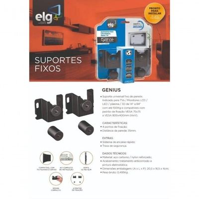 Suporte Universal Para Tv Lcd Led Plasma De 14 A 84 Genius Elg