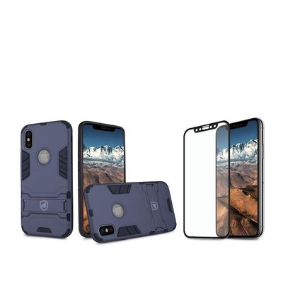 Kit Capa Armor e Peli´cula Coverage Preta para iPhone X e XS - Gshield