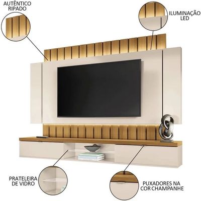 Painel Para Suspenso 70 Pol. Illuna H01 Off White-cinamomo - Mpozenato