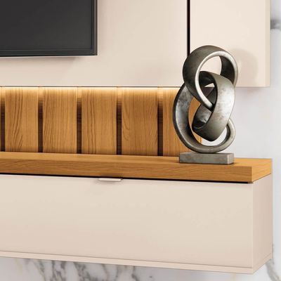 Painel Para Suspenso 70 Pol. Illuna H01 Off White-cinamomo - Mpozenato