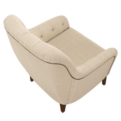 Kit 2 Poltronas Decorativas Para Sala Com Capitonê Pietà M22 Linho Champanhe - Mpozenato