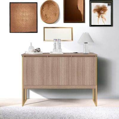 Aparador Buffet Para Sala Industrial Oslo Montana Dourado
