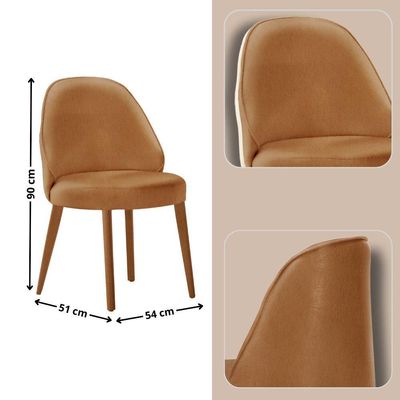 Mesa De Jantar Suiça 220cm Madeira Tampo Laminado Orgânico Star Caramelo / Imbuia Nat.