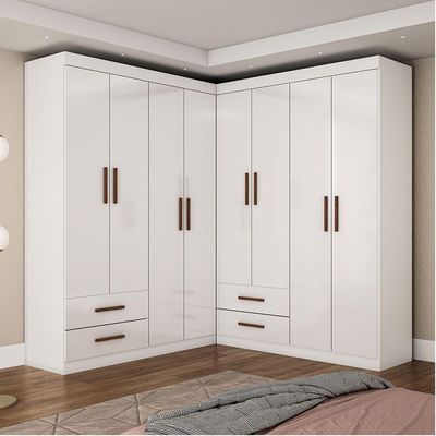 Closet Casal Duplo Lu 8 Portas 4 Gavetas Branco