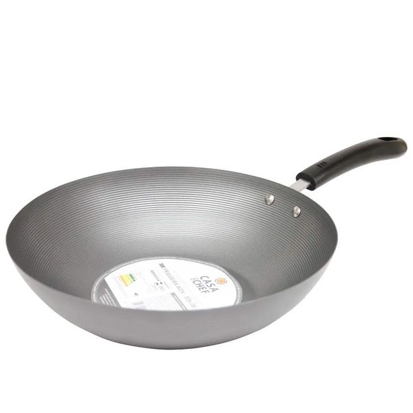 Frigideira Antiaderente Wok Cazza Cinza 30cm