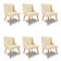 Kit 6 Cadeiras Estofadas Para Sala De Jantar Pés Palito Lia Veludo Off White Luxo - Ibiza