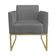 Poltrona Decorativa Base Industrial Dourada Maressa S08 Suede Grafite - Ibiza