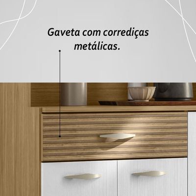 Armário De Cozinha Compacta Mdf 6 Portas Golden Plus Freijó-supremo-com Ripado